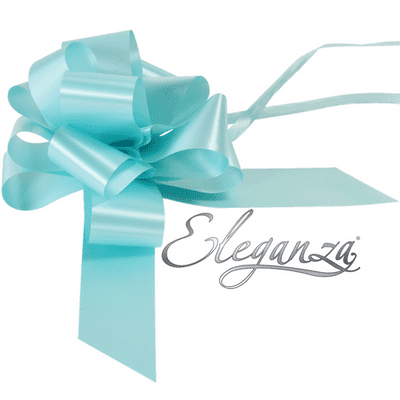 Light Blue Pull Bow 50mm Poly (Eleganza Pullbow) 20pc