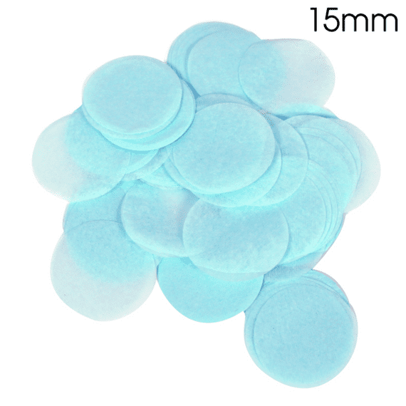 Light Blue Tissue Paper Confetti for Balloons | 15mm Round 14g Bag