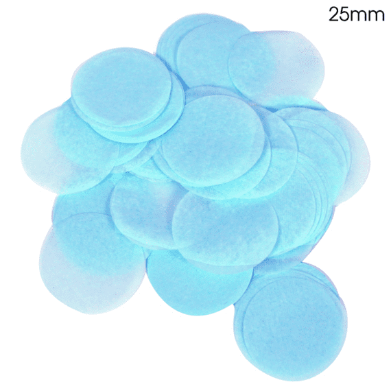 Light Blue Tissue Paper Confetti for Balloons | 25mm Round 100g Bag
