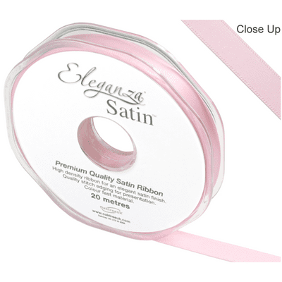 Light Pink Double Faced Satin Ribbon 10mm x 20m (Eleganza) 1pc