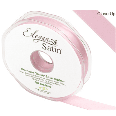 Light Pink Double Faced Satin Ribbon 15mm x 20m (Eleganza) 1pc