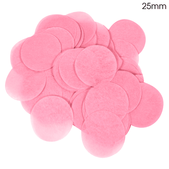 Light Pink Tissue Paper Confetti for Balloons | 25mm Round 100g Bag