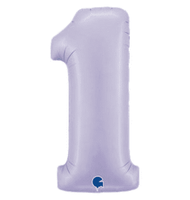 Lilac Number 1 Balloon - Foil Number Balloon 1pc (40