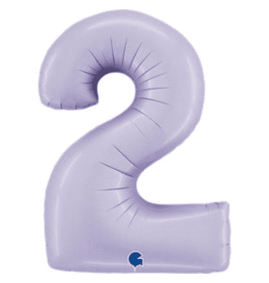 Lilac Number 2 Balloon - Foil Number Balloon 1pc (40
