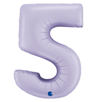 Lilac Number 5 Balloon - Foil Number Balloon 1pc (40