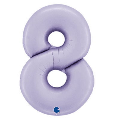 Lilac Number 8 Balloon - Foil Number Balloon 1pc (40