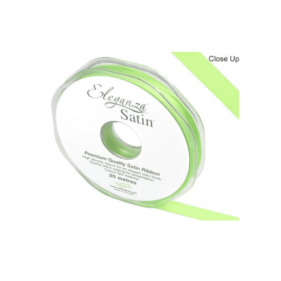 Lime Green Double Faced Satin Ribbon 10mm x 20m | Free Delivery