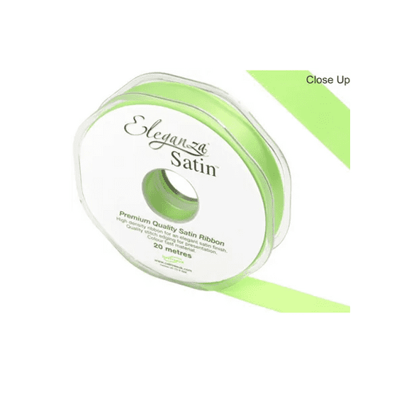 Lime Green Double Faced Satin Ribbon 15mm x 20m | Free Delivery