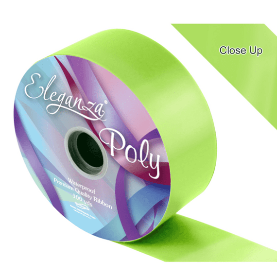 Lime Green Poly Ribbon 50mm x  91m | Free Delivery