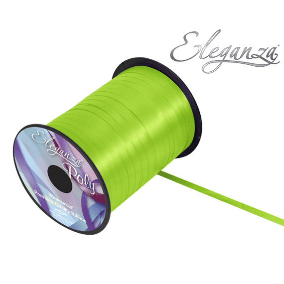 Eleganza Lime Green Balloon Ribbon - 500 yard x 5mm curling ribbon for balloons.