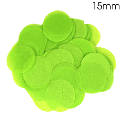 Lime Green Tissue Paper Confetti | 15mm Round | 14g Bag