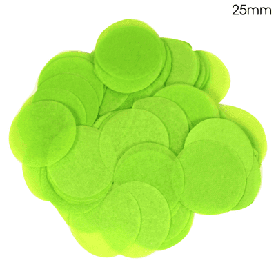 Lime Green Tissue Paper Confetti | 25mm Round | 100g Bag