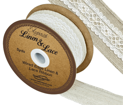 Linen & Lace Wired No.353 White 38mm x 5yds (Eleganza) 1pc