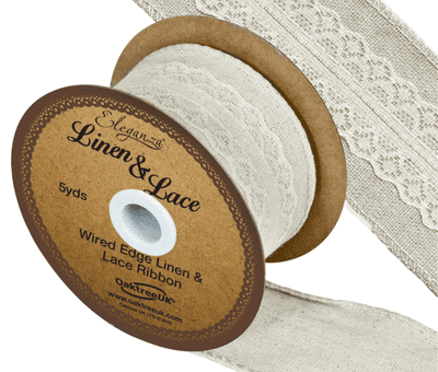 Linen & Lace Wired No.354 Ivory 50mm x 5yds (Eleganza) 1pc