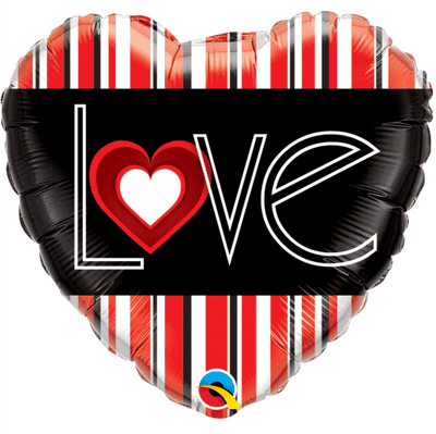 LOVE Red Stripes Foil Balloon (18