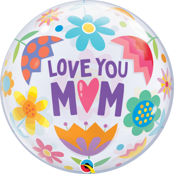 Mothers Day Love You M(Heart)M Flowers Bubble Balloon | Free Delivery