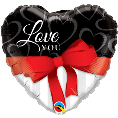 Love You Red Ribbon Foil Balloon (18