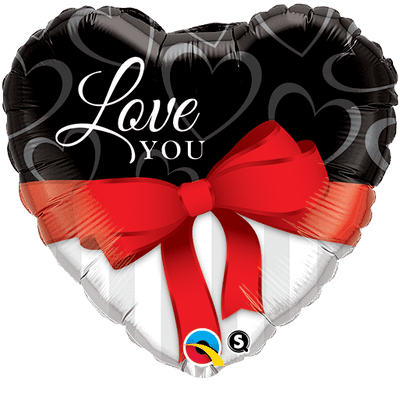 Love You Red Ribbon Large Foil Balloon 1pc