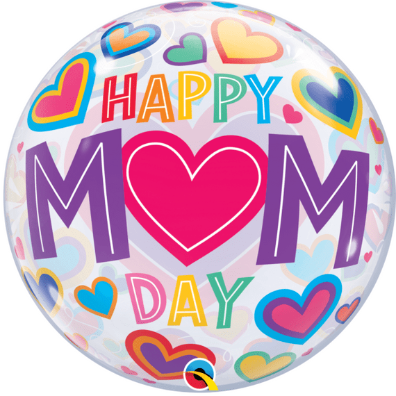 Mothers Day M(Heart)M Day Big Hearts Bubble Balloon | Free Delivery