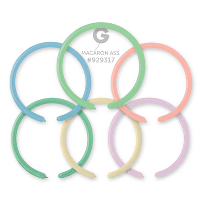 Macaron Assorted 1 inch Modelling Balloons - Gemar 160Q Balloons 100pcs