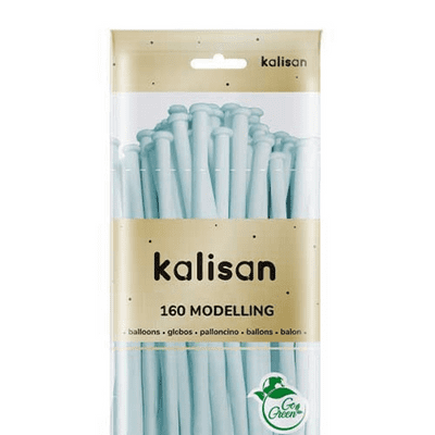 Macaron Baby Blue 160Q (Nozzle Up) - Kalisan Modelling Balloons 50pcs