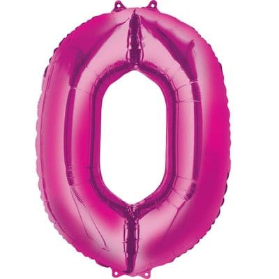 Magenta Number 0 Mini-Foil Balloon (16