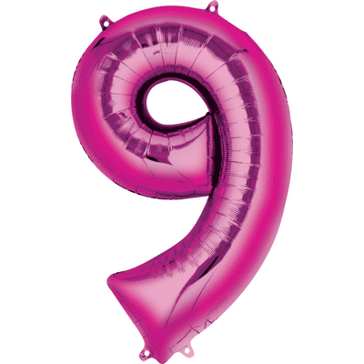 Magenta Number 9 Mini-Foil Balloon (16