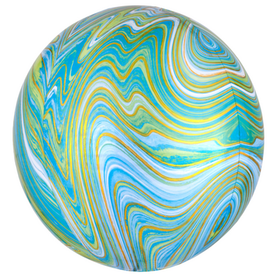 Marblez Balloon - Blue Green Marblez Orbz (15