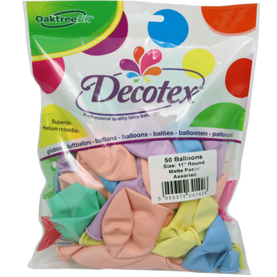 Matte Assortment 11 inch Balloons - Decotex 11
