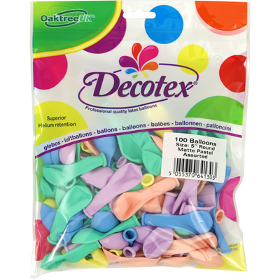 Matte Assortment 5 inch Balloons - Decotex 5