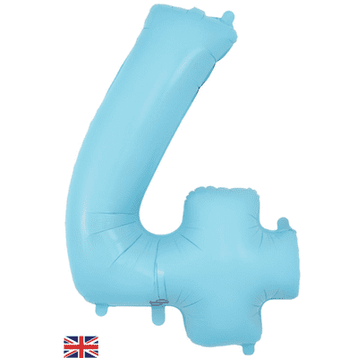 Matte Blue Number 4 Balloon - Foil Number Balloon 1pc (34
