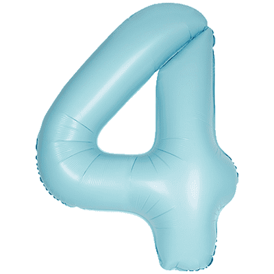 Matte Blue Number 4 Balloon - Foil Number Balloon 1pc (34