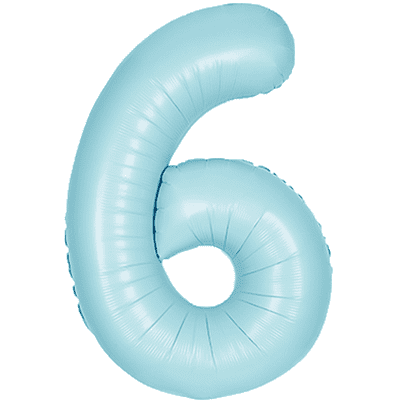 Matte Blue Number 6 Balloon - Foil Number Balloon 1pc (34