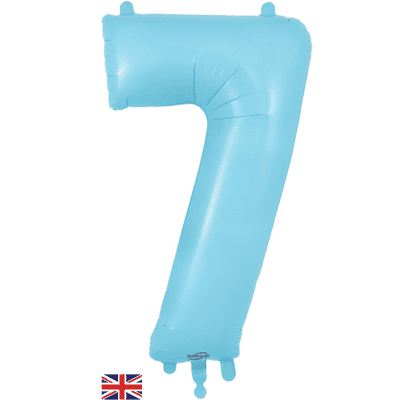 Matte Blue Number 7 Balloon - Foil Number Balloon 1pc (34