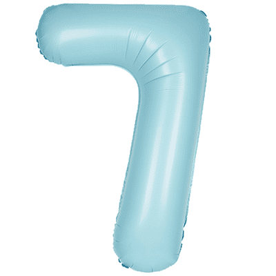 Matte Blue Number 7 Balloon - Foil Number Balloon 1pc (34