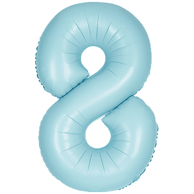 Matte Blue Number 8 Balloon - Foil Number Balloon 1pc (34