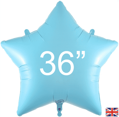 Matte Blue Star Foil Balloon (36