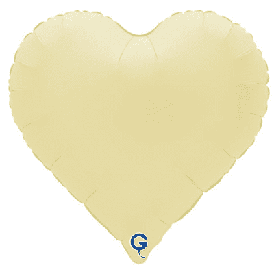 Matte French Butter Heart Foil Balloon (18