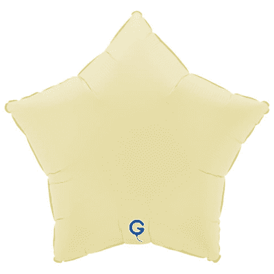 Matte French Butter Star Foil Balloon (18