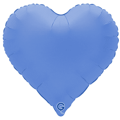 Matte Lotus Blue Heart Foil Balloon (18