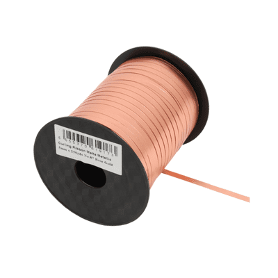Matte Metallic Rose Gold Ribbon for Balloons (Eleganza 250 yards x 5mm) 1pc