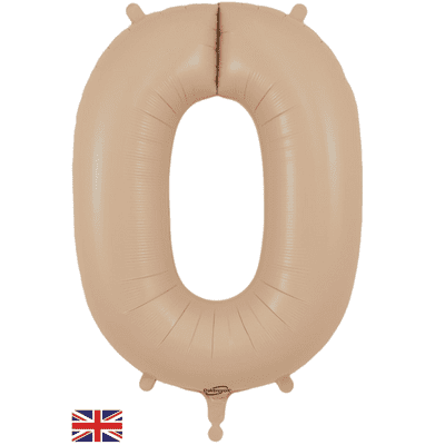 Matte Nude Number 0 Balloon - Foil Number Balloon 1pc (34