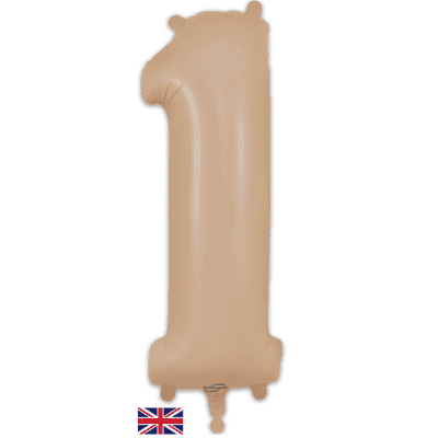 Matte Nude Number 1 Balloon - Foil Number Balloon 1pc (34
