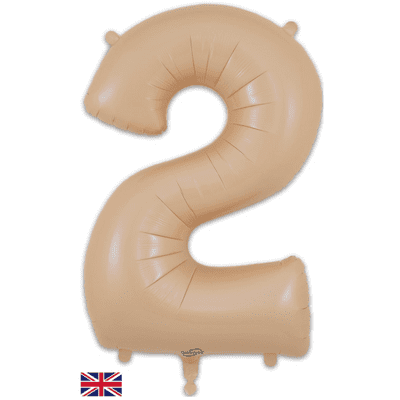 Matte Nude Number 2 Balloon - Foil Number Balloon 1pc (34