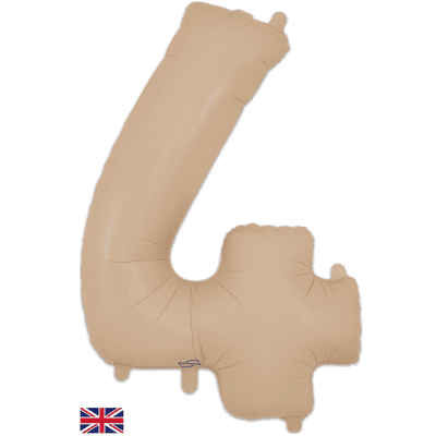 Matte Nude Number 4 Balloon - Foil Number Balloon 1pc (34