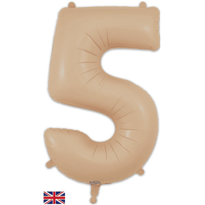 Matte Nude Number 5 Balloon - Foil Number Balloon 1pc (34