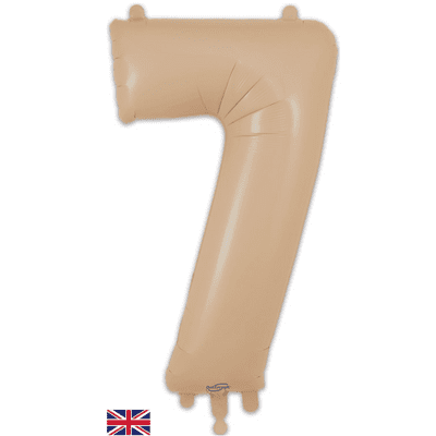 Matte Nude Number 7 Balloon - Foil Number Balloon 1pc (34