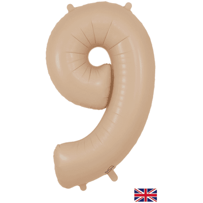 Matte Nude Number 9 Balloon - Foil Number Balloon 1pc (34