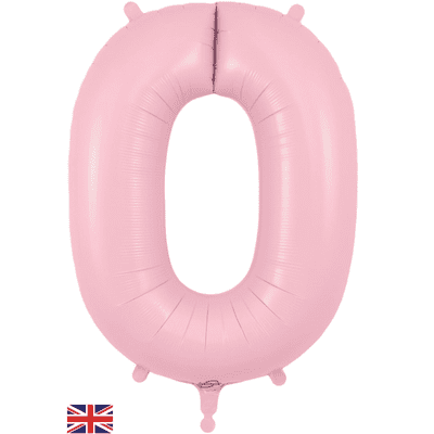 Matte Pink Number 0 Balloon - Foil Number Balloon 1pc (34