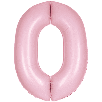 Matte Pink Number 0 Balloon - Foil Number Balloon 1pc (34